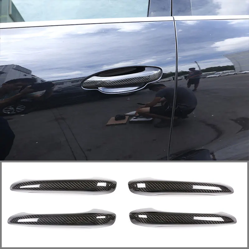 

For Porsche Macan14 -20 Door Outer Handle Protection Cover Outer Door Handle Real Carbon Fiber Car Exterior Modification Parts