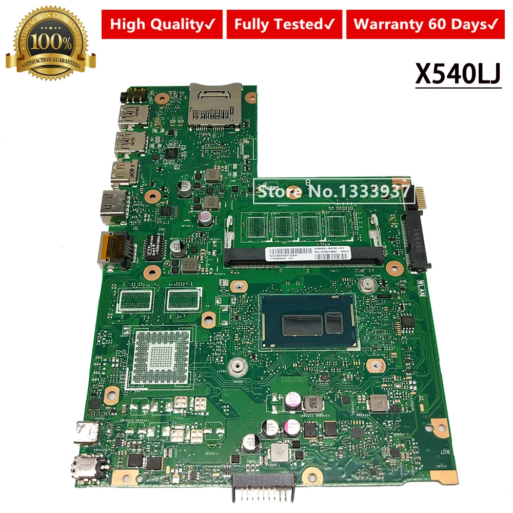 

X540LJ Mainboard I3-4005U SR1EK 2.0 For Asus X540LA X540L X540LJ F540L Laptop motherboard