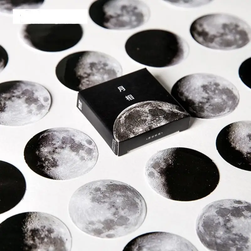 

45PCS/box New Moon Album Paper Lable Stickers Crafts And Scrapbooking Decorative Lifelog Sticker