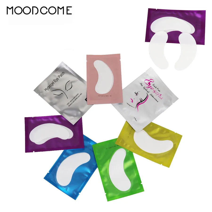 

Hot 50/100 Eyelash Extension Paper Patches Grafted Eye Stickers 7 Color Eyelash Under Eye Pads Eye Paper Patches Tips Sticker