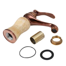 European Basin Faucet Yellow Jade Marble Hot and Cold Mixer Water Tap Single Handle Copper Gold Plated Style Wash Kitchen Brass