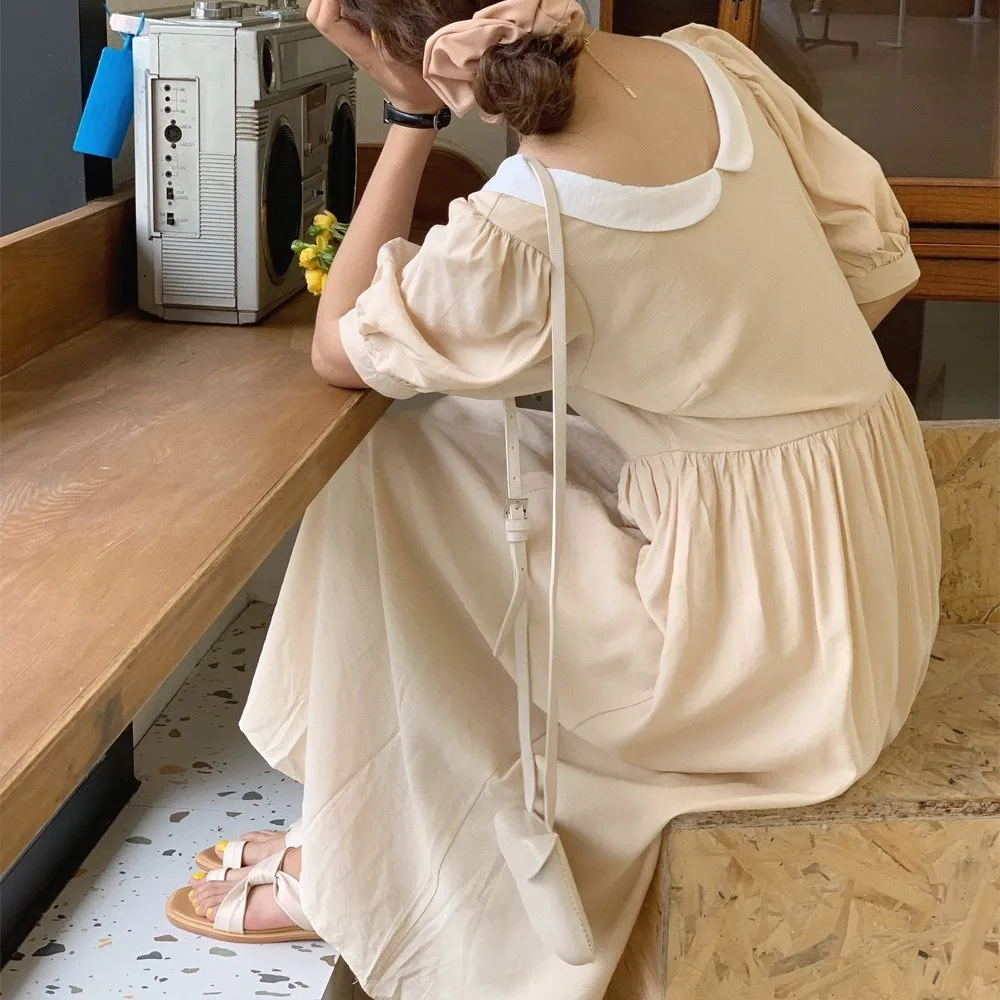 Мода 2019 летние женские элегантные платья во французском стиле с v-образным вырезом однотонные миди платья с коротким рукавом с высокой