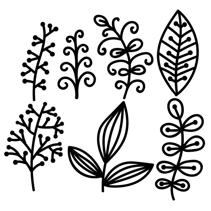 

Naifumodo Foliage Branch Metal Cutting Dies Flower Leaf Dies for Christmas Card Making Scrapbooking Embossing Cuts Stencil Craft
