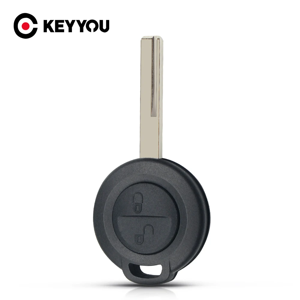 KEYYOU-carcasa de llave espaciadora para coche Mitsubishi Colt Warior Carisma, sin cortar, hoja blanca, 2 botones, funda Fob