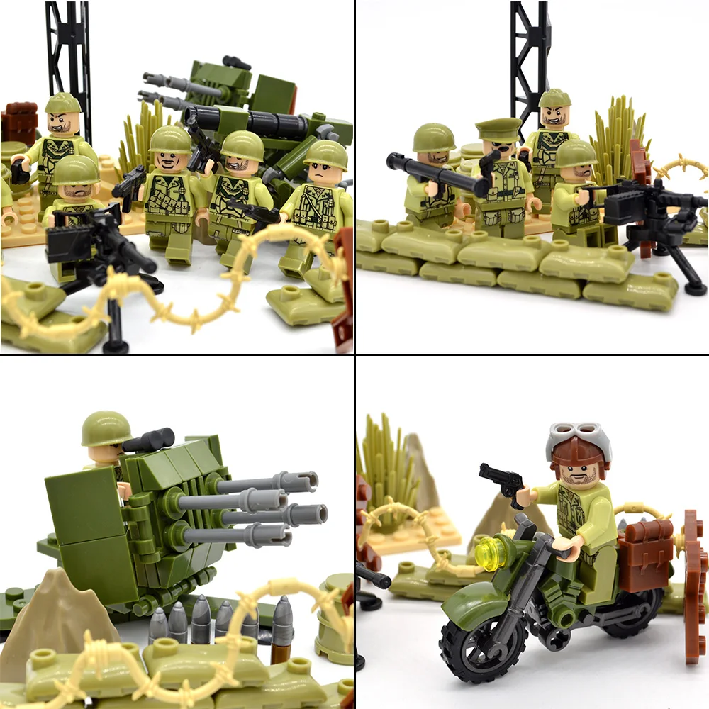 Cena Nowe bloki ww2 żołnierze zestawy armii wojskowej figurki klocki dla chłopców US Russia UK Trooper