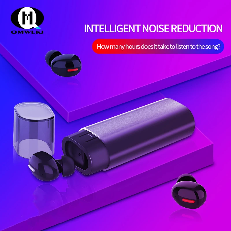 

TWS Mini Wireless Earphone Powerful Subwoofer Bluetooth In-Ear For Huawei Mate P20 P30 Iphone7 7P 8P X XS Xiaomi mi8 mi9 Redmi