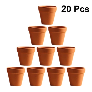 

20pcs Red Pottery Flower Pot Terracotta Pot with Hole Pottery Clay Planters for Cacti and Succulent Plants