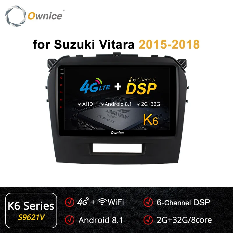 Ownice 360 Panorama Android 9,0 Восьмиядерный k3 k5 k6 автомобильный Радио DVD gps Navi плеер dvd для Suzuki Vitara- 4G DSP оптический - Цвет: S9621 K6