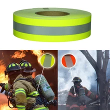 

Fluorescent Yellow&Fluorescent Red Flame Fire Retardant Reflective Fabric Warning Tape Sew On Clothes