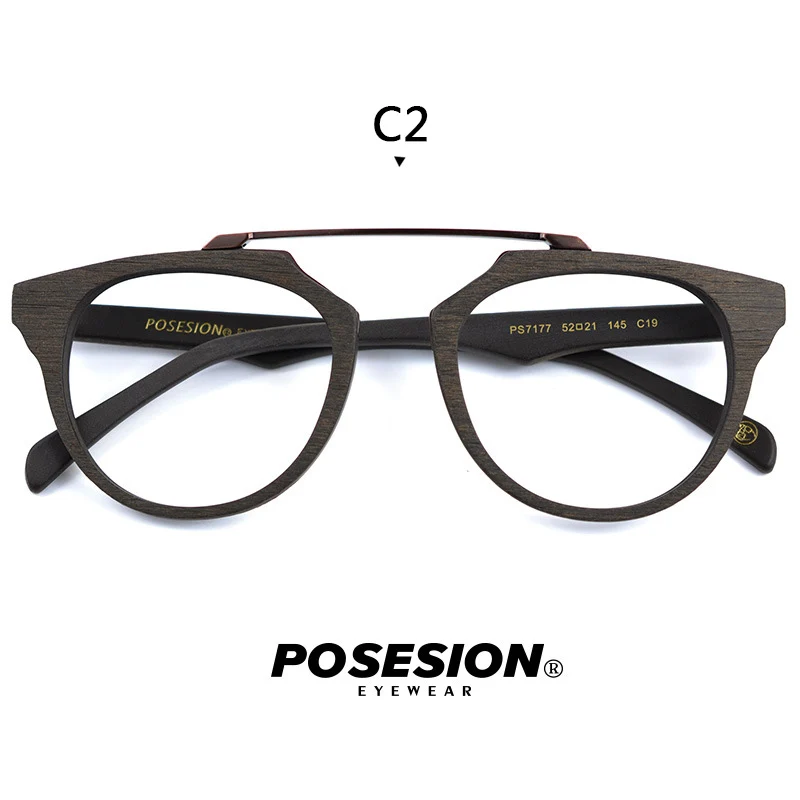 Высококачественные ацетатные оптические очки, оправа для мужчин и женщин, кошачий глаз, очки с прозрачными линзами, винтажные брендовые деревянные очки ручной работы 320 - Цвет оправы: C2