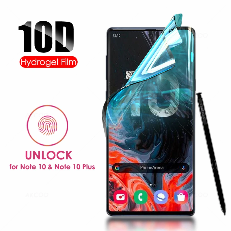 

Akcoo Note 10 Screen Protector full glue unlock with fingerprint for Samsung Galaxy S7 8 9 10 Plus Note 8 9 10 Pro Hydrogel film