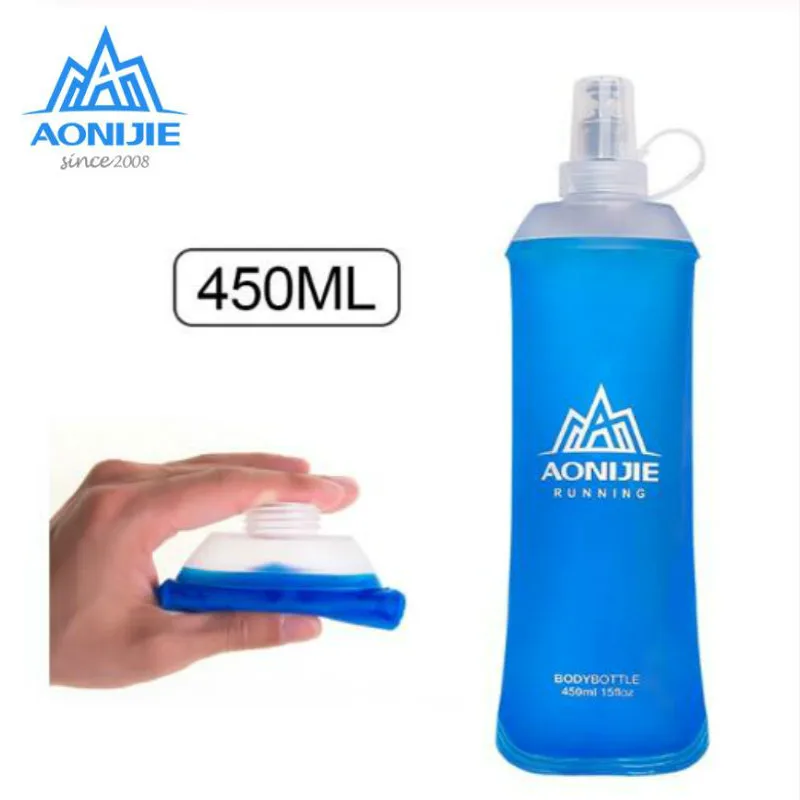 AONIJIE Outdoor Sports Collapsible Soft Water Bottle 250ML-600ML TPU Free Running Bag Waist Vest Marathon | Спорт и развлечения