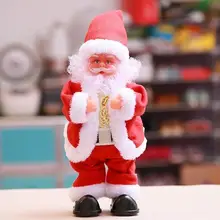 Забавная кукла Санта Клаус, электрическая музыкальная игрушка, рождественские подарки, украшение для детей, декоративная игрушка-кукла