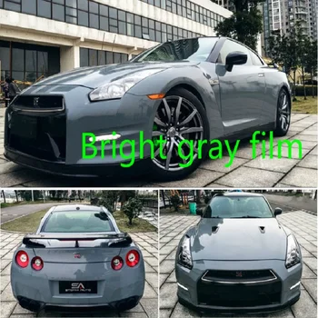 

100mm x 1520mm Glossy gray vinyl Auto Car Styling motorcycle sticker Vinyl Wrap Film surface paper Sticker Decal Sheet