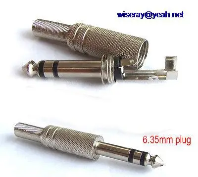

DHL/EMS 500PCS 1/4in 6.35mm plug Stereo Metal audio cable Connectors for DJ Headphones-A7