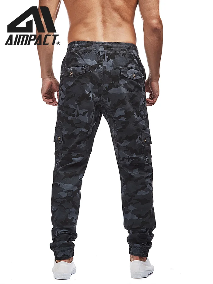 Aimpact masculino chino jogger calças casuais cabidas