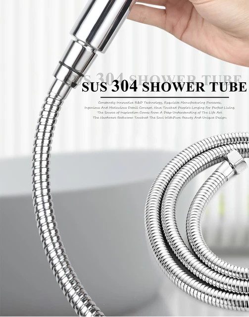 2M DIY・工具・ガーデン ステンレススチールフレキシブルシャワープルーフホース、ステンレススチールシャワーホースフレキシブル配管 ステンレススチールフレキシブルシャワープルーフホース、1.2/1.5/2Mステンレススチールシャワーホースハンドヘルドシャワー(2M