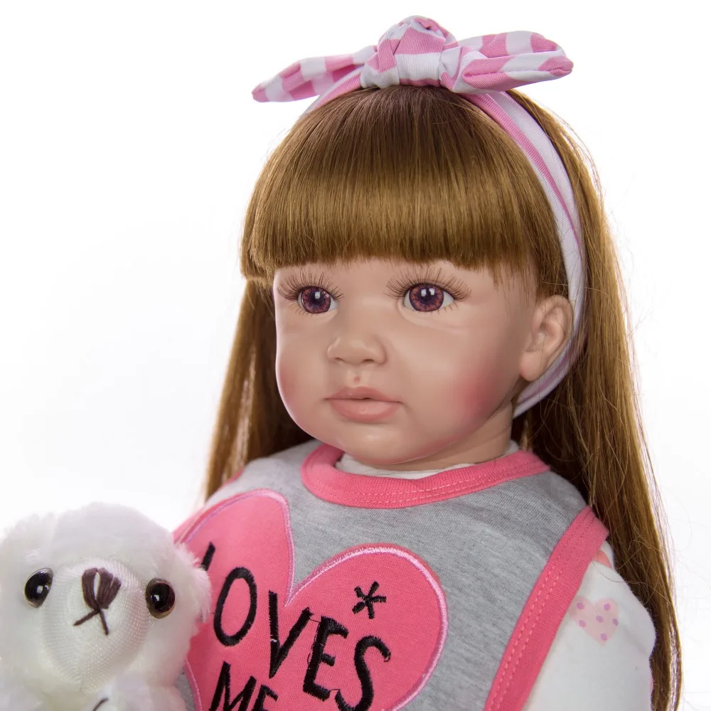 Длинные волосы 60 см bebe Кукла-младенец получивший новую жизнь девочка кукла ткань тела мягкого силикона виниловые куклы reborn baby doll реалистичные детские реалистичног подарок