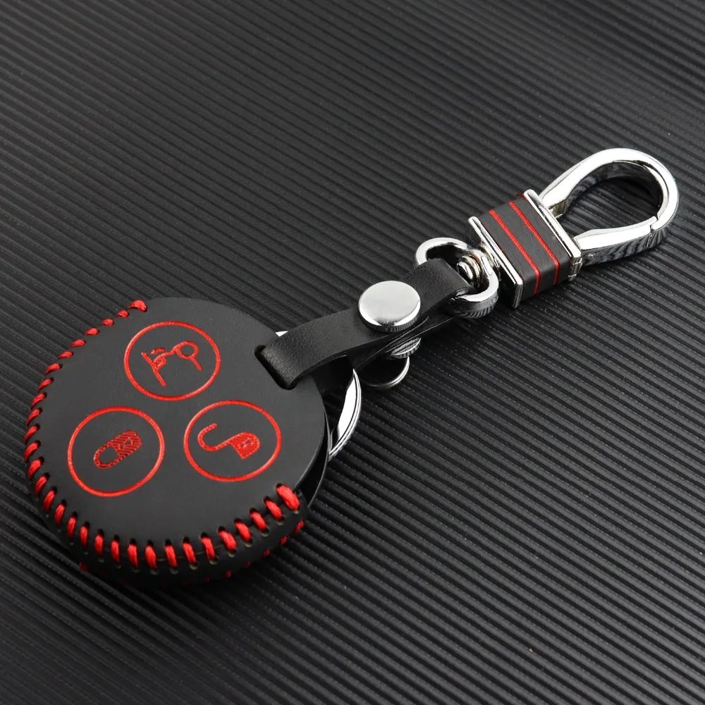 Кожаный чехол с верхним слоем дистанционного управления для Mercedes Benz Fortwo Forfour City Roadster Smart Keychain Fob Shell