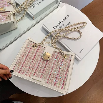 

Sequins Wool Armpit Bag 2020 Fashion New Quality PU Leather Women's Designer Handbag Chain Shoulder Messenger bag Travel Bag