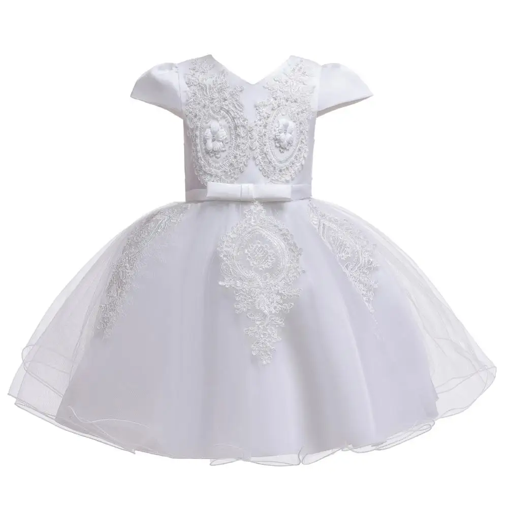 Free Ship Girl Wedding Dress Children First Holy Communion Formal Christmas Princess Party Prom Dress for Girl Birthday party - Цвет: 191 white