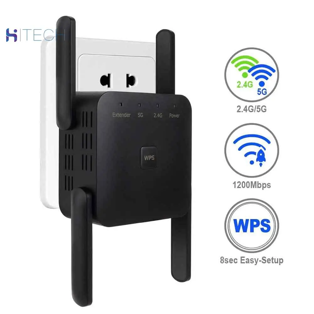 

1200M WIFI signal amplifier repeater WiFi extender range signal booster wireless dual frequency network repeater