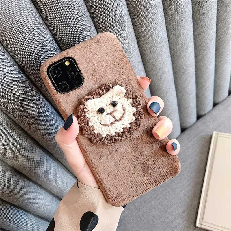 GlamPhoneCase плюшевый маленький чехол для телефона с рисунком в виде животного для iPhone11Pro/Max X XS Max XR Мягкий силиконовый чехол для iPhone11 7 8 6 6s Plus