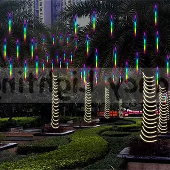 

New Year 50cm Outdoor Meteor Shower Rain 8 Tubes 288LED String Lights Waterproof For Christmas Wedding Party Decoration