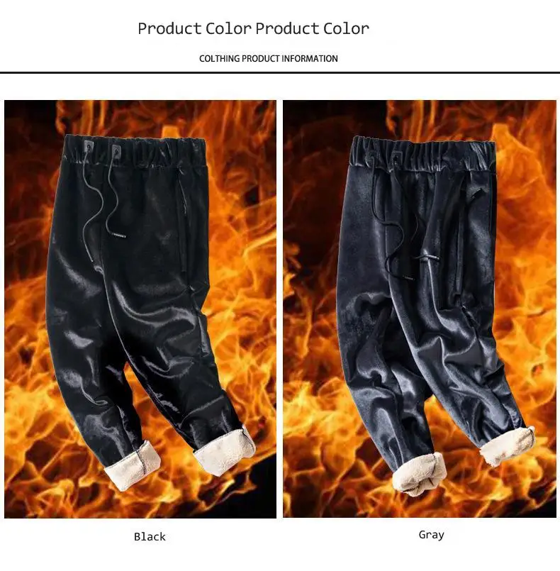 mens jogging bottoms Winter Casual Pants Men Sweatpants Loose Plus Velvet Thickened Trousers Plus Size Zipper Pocket Straight Tracksuit Joggers gym joggers for men