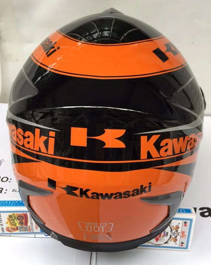 Для мотоцикла Kawasaki Профессиональный гоночный шлем классический зеленый