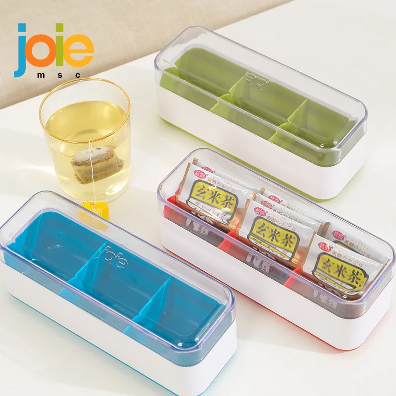 Joie 3/6 Compartments Plastic Tea Box Coffee Tea Bag Storage Holder