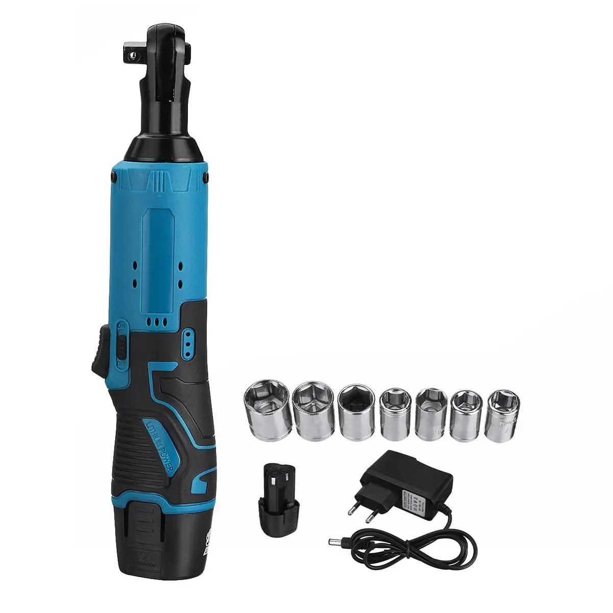 12V AND SOCKET 35N. М под прямым углом болт с шестигранной ключ, дюймовый стандарт беспроводной Трещотка с батареями комплект гнезд Перезаряжаемые для автомобиля 12V 18V 28V 48V - Цвет: 12V AND SOCKET