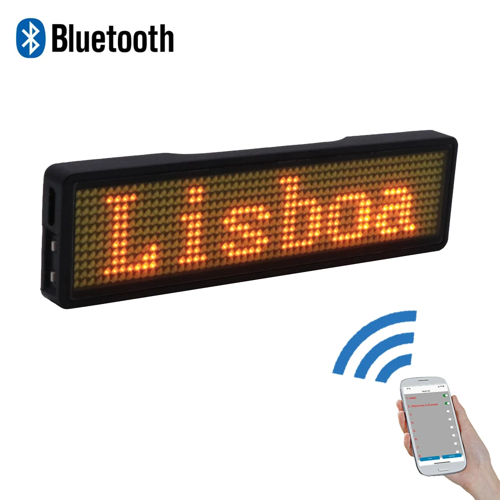 Bluetooth светодиодный значок миниатюрный дисплей точечная матрица 11*55 широкий