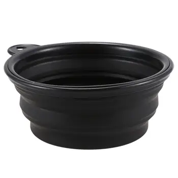 

Bowl, Dog Cat Silicone Pet Food Travel Foldable Vibrating Bowl Water Dish (Black)