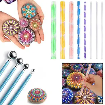 

41pcs Painting Stencil Pottery Portable Art Mandala Dotting Stylus Set Gift Multifunction Tool Handwork Embossing DIY Child E7N9