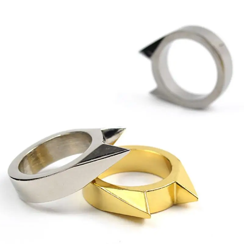 1Pc Stainless Steel Defensive Cat Ring Self Defense Weapons Broken Windows Device Rescue Gear Portable Survival EDC Tool