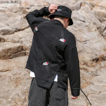 

AreMoMuWha 2019 Autumn and Winter Men's New Chinese Youth Swallow Embroidery Jacket M-5XL Men's Japanese Retro Men's Jacket 1308