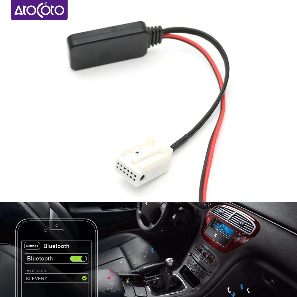 Автомобильный Bluetooth 5,0 12Pin разъем Aux кабель адаптер для peugeot 207 308 Радио стерео аудио вход приемник для Citroen C3 C6