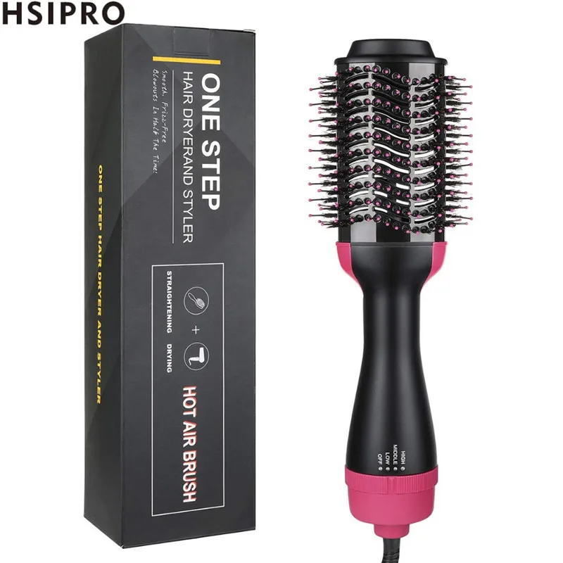 

HSIPRO Electric Hairdryer Comb Negative Lonic Hair Straightener or Curler Comb 2 In 1 Hair Dryer Comb