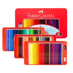 Faber – crayons de couleur à l'huile Castell, ensemble de boîtes de conserve, classiques, couleurs vives, dessin artistique pour enfants et adultes, livres de coloriage, peinture de croquis, 100 