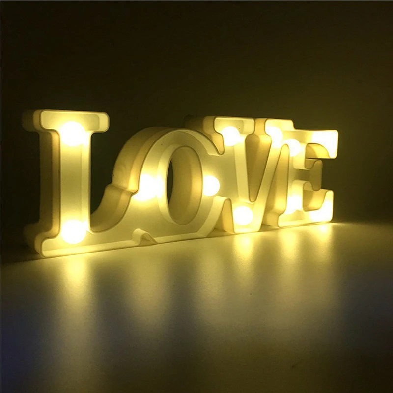 

1pc LED Letter LOVE Night Light Romantic Confession Engagement Party Decoration Light Warm White Red Valentine Gift Lamp