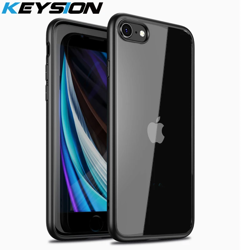 KEYSION Fashion Case for iPhone SE 2020 New SE2 Transparent Matte Shockproof Phone back Cover for iPhone XR XS Max X 8 7 Plus KEYSION Fashion Case for iPhone SE 2020 New SE2 Transparent Matte Shockproof Phone back Cover for iPhone XR XS Max X 8 7 Plus
