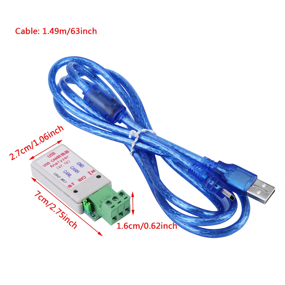 Регулируемый адаптер питания USB для CAN Bus конвертер адаптер с поддержкой кабеля для XP/WIN7/WIN8