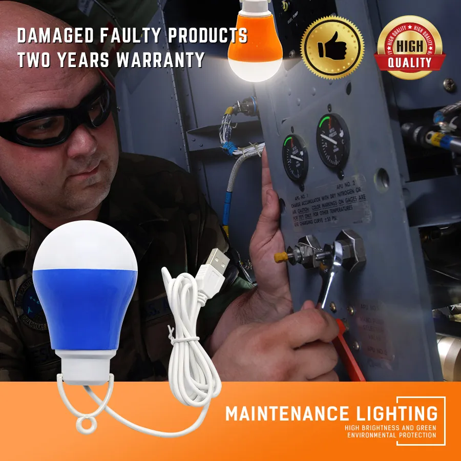 

5V 5W Colorful PVC Environmental Outdoor Night Light USB Bulb Lights LED Bulbs Portable Lamp for Hiking Camping Travel