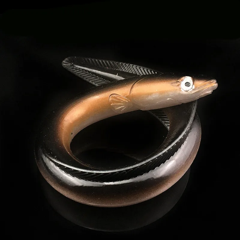 WATERBOY 30cm 58g Silicone Rubber lure Soft Eel fish Bait Black Loach  Swimbait Fishing Accessories