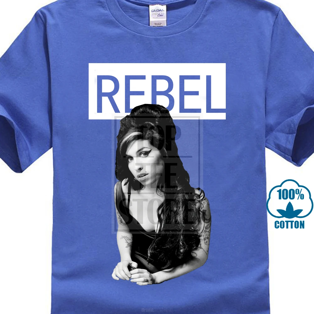 Amy Winehouse Rebel черная футболка новая официальная Merch 018873 - Цвет: Синий