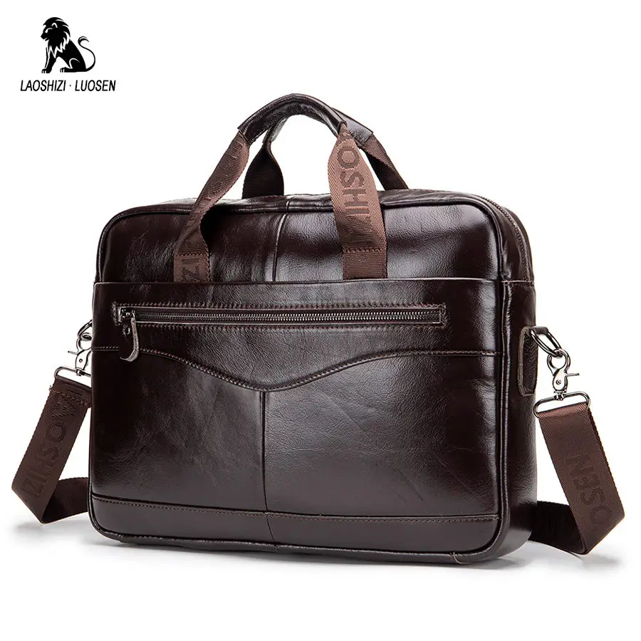 

2019 hot fashion simple brand business men's briefcase leather notebook bag casual men's bag shoulder bag