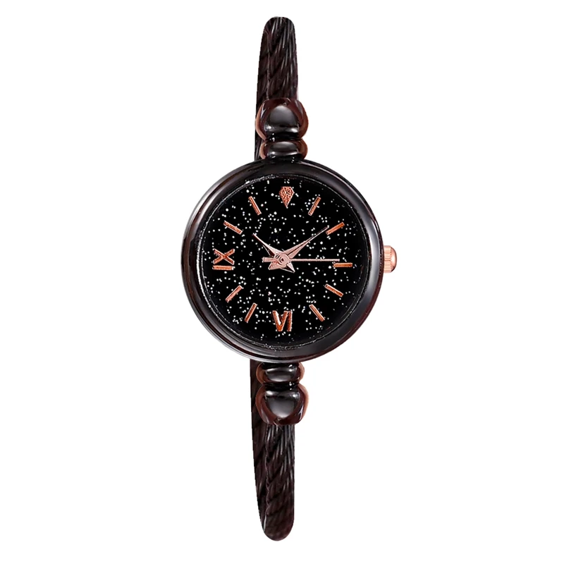 Роскошные женские дамские часы Звездное небо часы модные женские кварцевые наручные часы relogio feminino женские часы - Цвет: Black