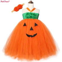 POSH DREAM orange с цветочным рисунком Одежда для девочек для Хэллоуина; платья с изображением тыкв Одежда для маленьких девочек дети платье-пачка Хеллоуин праздничная одежда для детей, платье