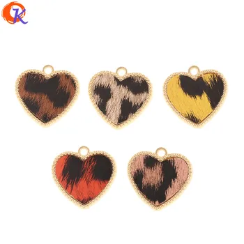 

Cordial Design 100Pcs 19*19MM Jewelry Accessories/Hand Made/Charms/Leopard Print Effect/Heart Shape/DIY Making/Earrings Findings